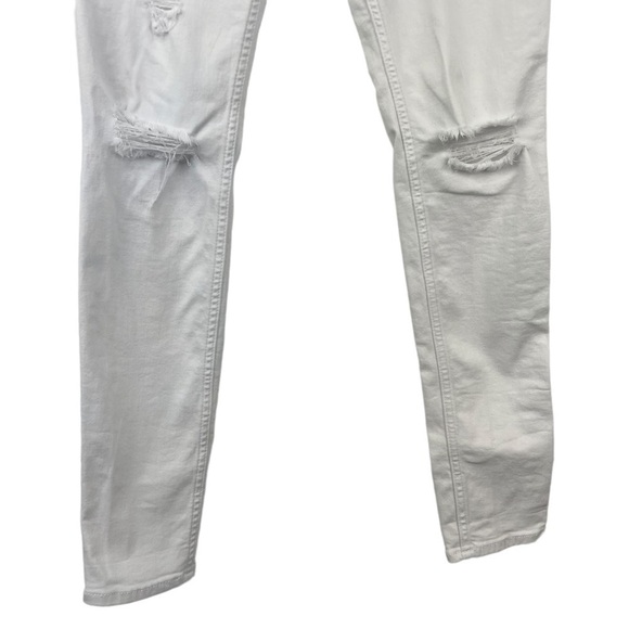 hollister HIGH RISE SUPER SKINNY CLASSIC STRETCH DISTRESSED WHITE JEANS - Picture 6 of 13